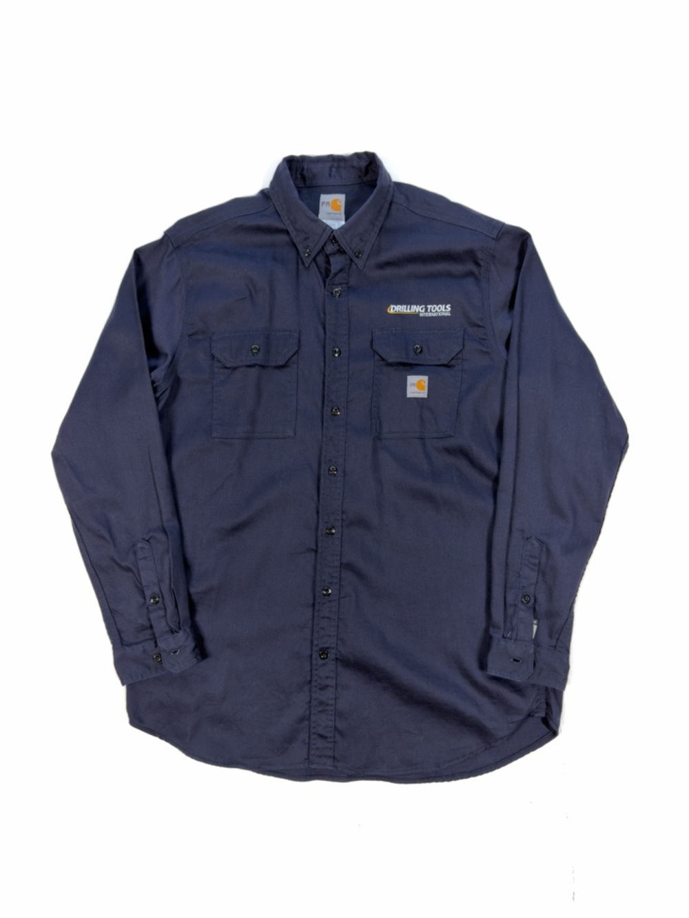 Carhartt FRS003 Men's Flame Resistant Lightweight Twill Shirt XL-Tall Logo Navy